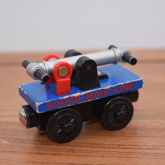 Sodor Main Line Hand Car Dark Blue Learning Curve Thomas & Friends Wooden Trains - Picture 4 of 5